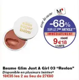 Monop' Revlon Glimmer super balm offre
