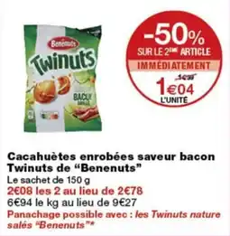Monop' Benenuts cacahuetes enrobees saveur bacon Twinuts offre