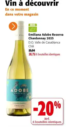 Colruyt Emiliana Adobe Reserva Chardonnay 2025 offre