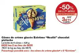 Monop' Nestlé Cônes de crème glacée Extrême offre