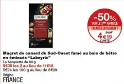 Monop' Labeyrie Magret de canard du Sud-Ouest fumé offre