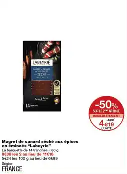 Monop' Labeyrie Magret de canard séché aux épices offre