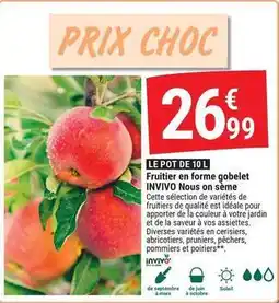 Gamm vert Invivo - fruitier en forme gobelet nous on seme offre