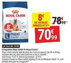 Gamm vert Royal canin - croquettes maxi adult 5+ offre