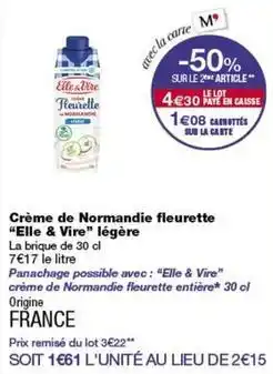 Monop' Elle & vire - crème de normandie fleurette offre