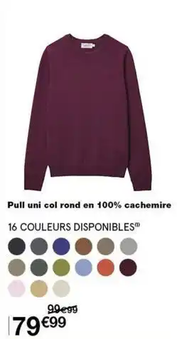 Monop' Pull uni col rond en 100% cachemire offre