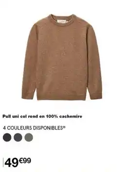 Monop' Pull uni col rond en 100% cachemire offre