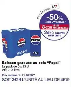 Monop' Pepsi - boisson gazeuse au cola offre