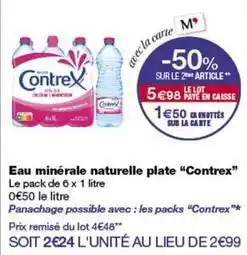 Monop' Contrex - eau minerale naturelle plate offre