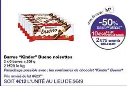 Monop' Kinder - barres kinder noisettes offre