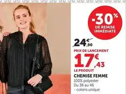 Super U U collection - chemise femme offre