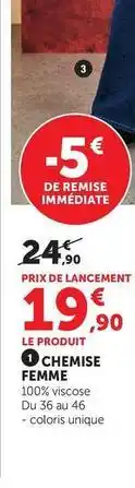 Super U U collection - chemise femme offre