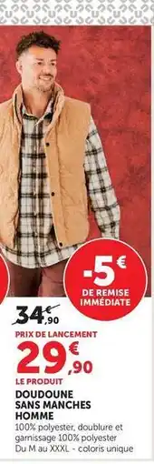 Super U U collection - doudoune sans manches homme offre