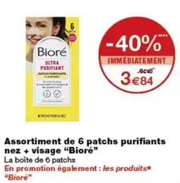 Monop' Biore Assortiment de 6 patchs purifiants nez + visage offre