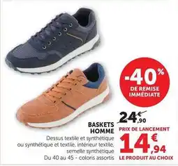 Super U U collection - baskets homme offre