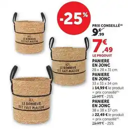 Hyper U Paniere en jonc offre