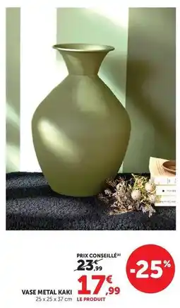 Hyper U Vase metal kaki offre