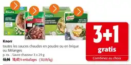 Colruyt Knorr toutes les sauces chaudes en poudre ou en brique ou Mélanges offre