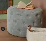 Hyper U Pouf rond tissu capitonne offre