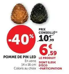 Hyper U Pomme de pin led offre