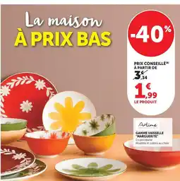 Super U Artime - gamme vaisselle magherite offre