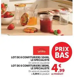 Super U Le specialiste - lot de 6 confituriers offre
