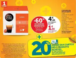 Hyper U Nescafé - dolce gusto/lungo/espresso/café au lait offre