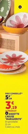 Super U Assiette creuse marguerite offre