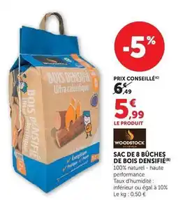 Super U Woodstock - sac de 8 buches de bois densifié offre