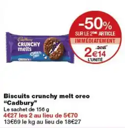 Monop' Cadbury Biscuits crunchy melt oreo offre