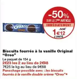 Monop' OREO Biscuits fourrés à la vanille Original offre