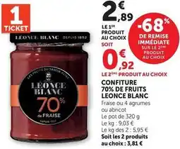 Hyper U Léonce blanc - confiture de fruits offre