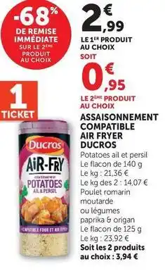 Hyper U Ducros - assaisonnement compatible air fryer offre