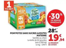 Hyper U Materne - pom'potes sans sucres ajoutes offre