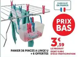 Super U U - panier 36 pinces a linge + 6 offertes offre