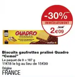 Monop' Quadro Biscuits gaufrettes praliné offre
