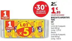 Super U Lu - biscuits aperitifs tuc salés/bacon offre