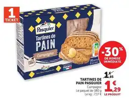 Super U Pasquier - tartines de pain campagne offre