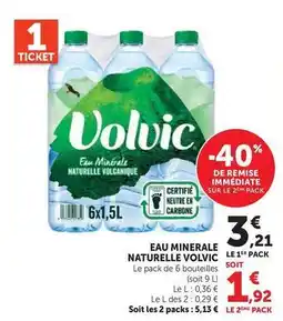 Super U Volvic - eau minerale naturelle offre