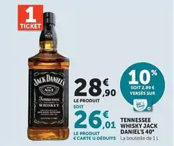 Super U Jack daniel's - tennessee whisky offre