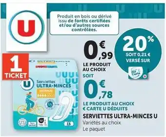 U Express U - serviettes ultra-minces offre