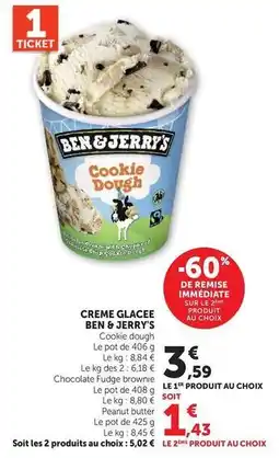 U Express Ben & jerry's - creme glacee offre