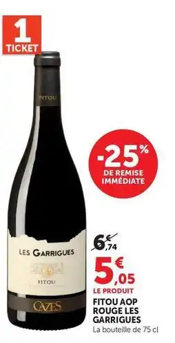 Super U Les garrigues - fitou aop rouge offre