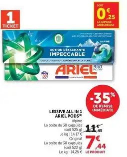 Super U Ariel - lessive all in 1 pods offre