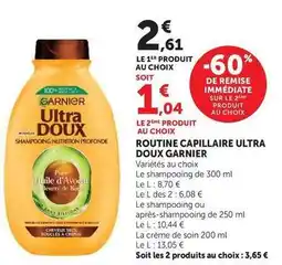 U Express Garnier - routine capillaire ultra doux offre