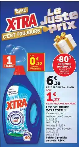 Super U X-tra - lessive liquide total offre