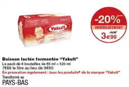 Monop' Yakult Boisson lactée fermentée offre