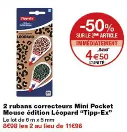 Monop' Tipp-Ex rubans correcteurs Mini Pocket Mouse édition Léopard offre