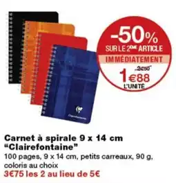 Monop' Clairefontaine Carnet à spirale offre