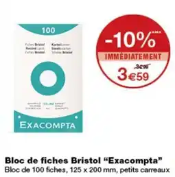 Monop' EXACOMPTA Bloc de fiches Bristol offre
